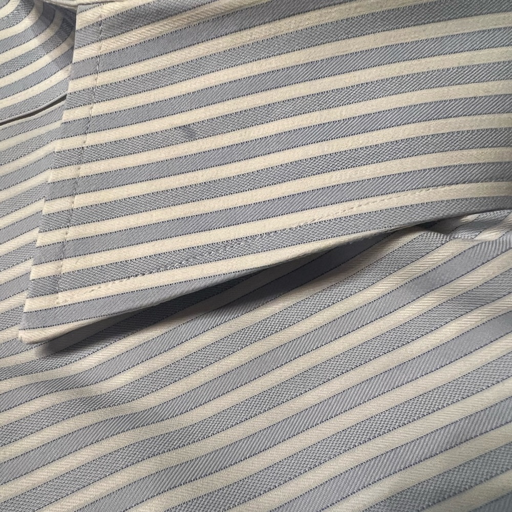 Nordstrom SmartCare Long Sleeve Blue and White Stripe Dress Shirt size 16 1/2 35 - Picture 9 of 9